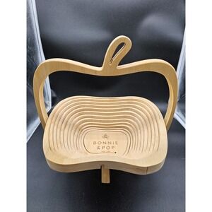 Bonnie & Pop Collapsible Wooden‎ Apple Shaped Bowl Handmade